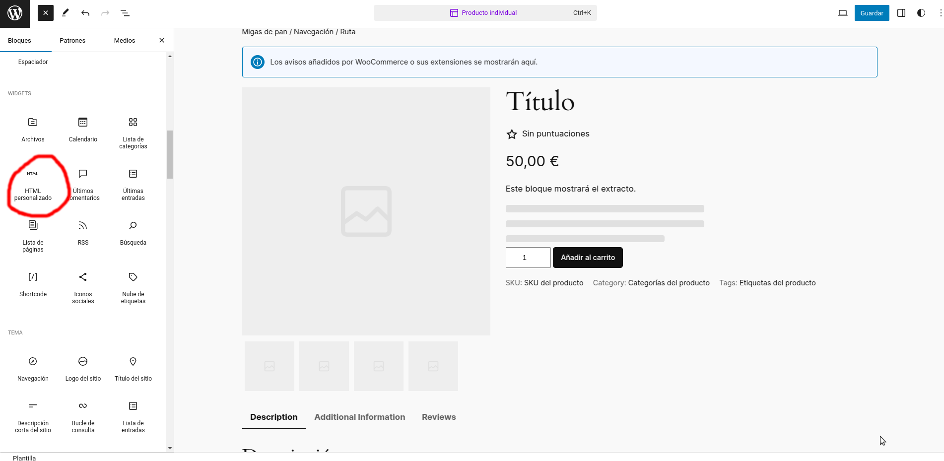 Tercer paso bloque html