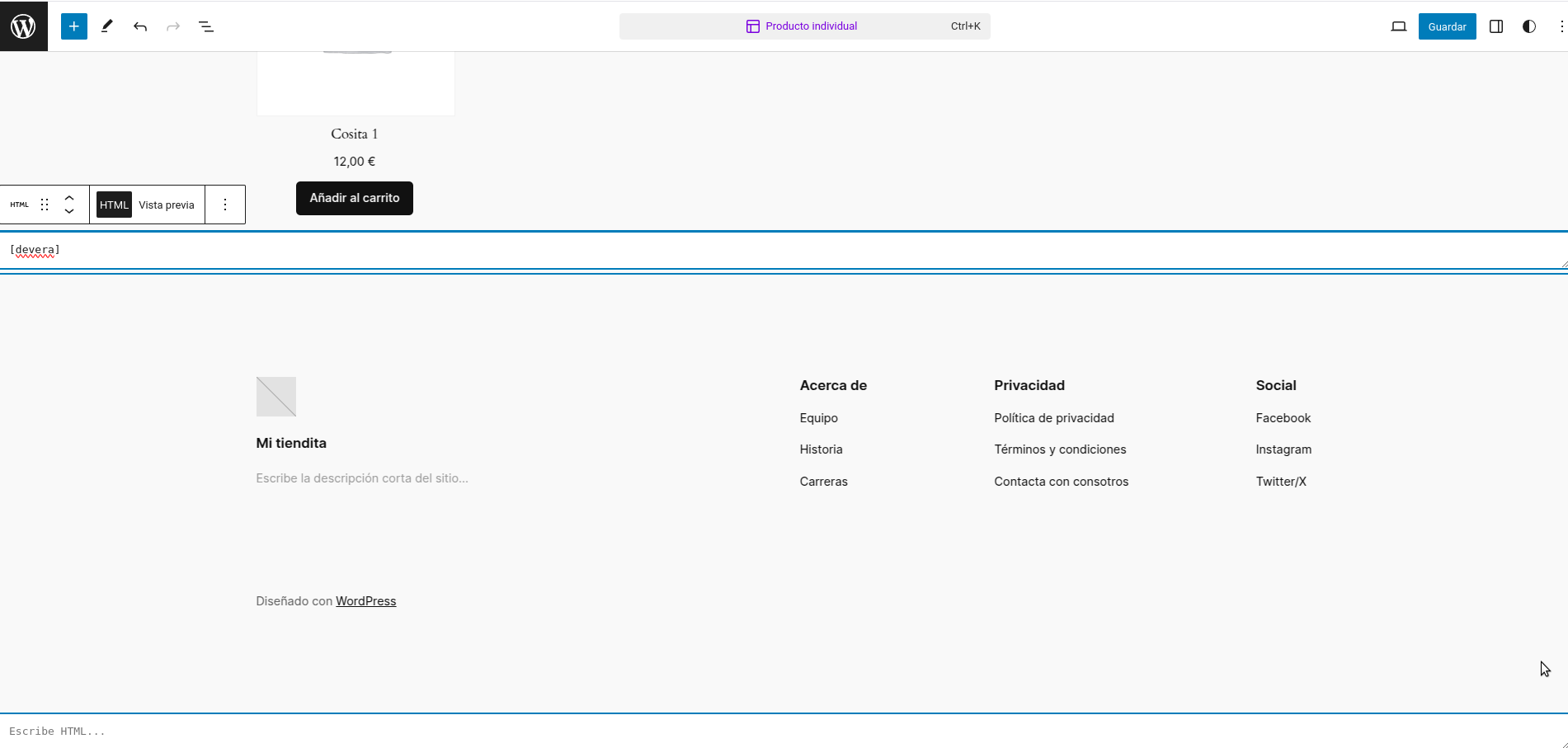 Cuarto paso bloque html
